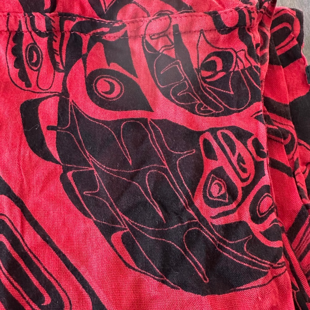 Native Northwest Bamboo Treasure our Ancestors Infinity Scarf Artsy Wearable Art - Picture 4 of 6